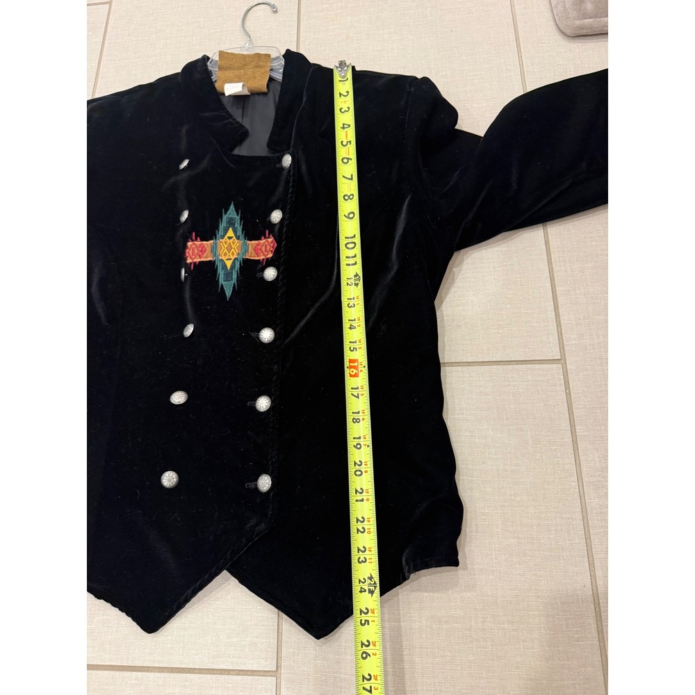 Saddle Ridge Vintage Velvet Western Jacket Black Southwestern Embroidered XL - Picture 6 of 6